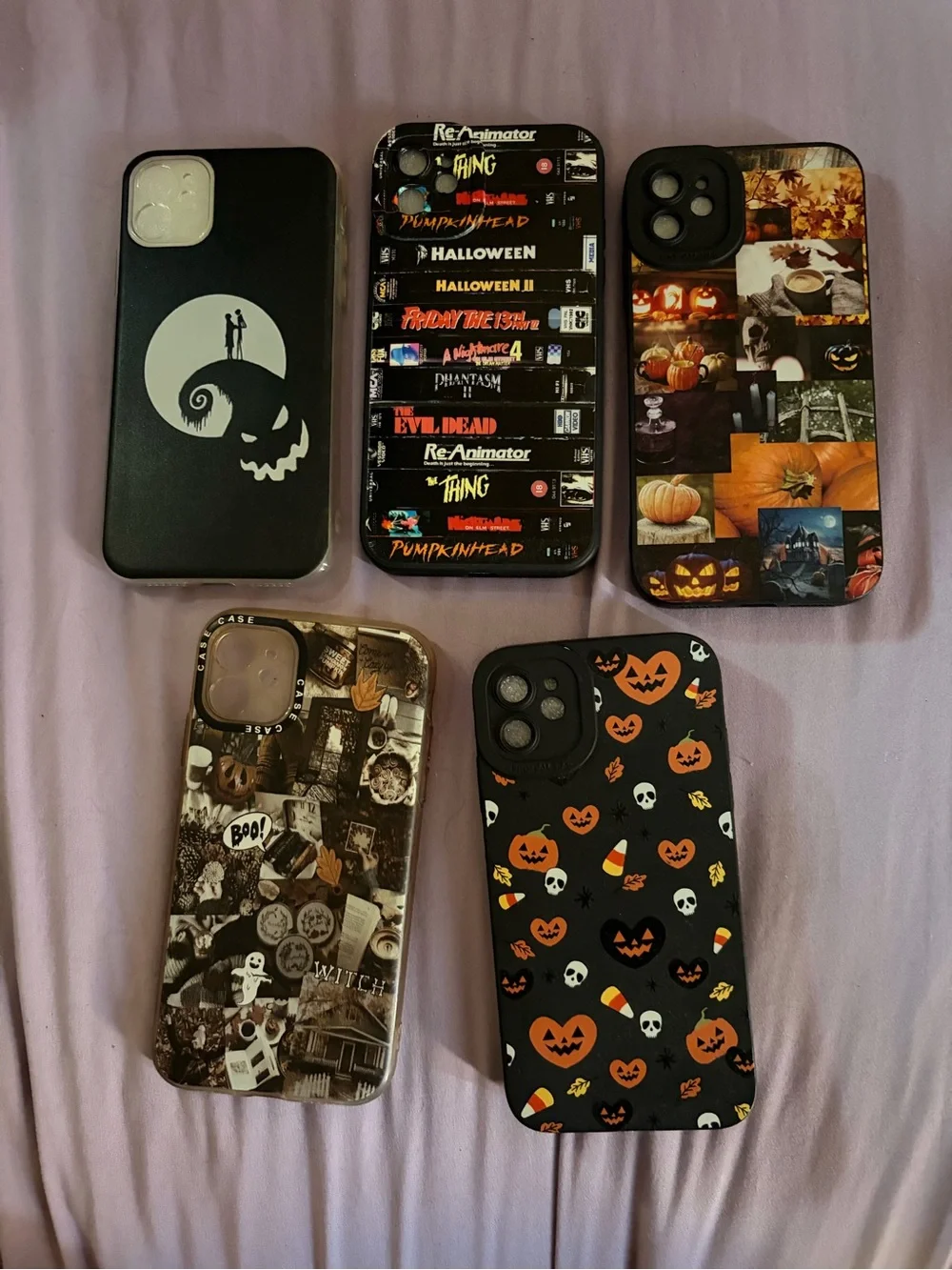 SHEIN Black Halloween iPhone 11 Case Pack with Orange & White Accents